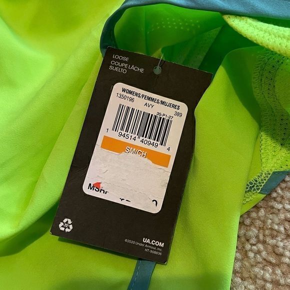 NWT Under Armour Women's Loose Fit Athletic Shorts Lime Green Small - Picture 4 of 5